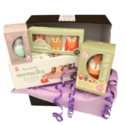 Bebispresent - Rock-a-boat, Rosa & Bo, Woodlies, Skallra Kanin Mint