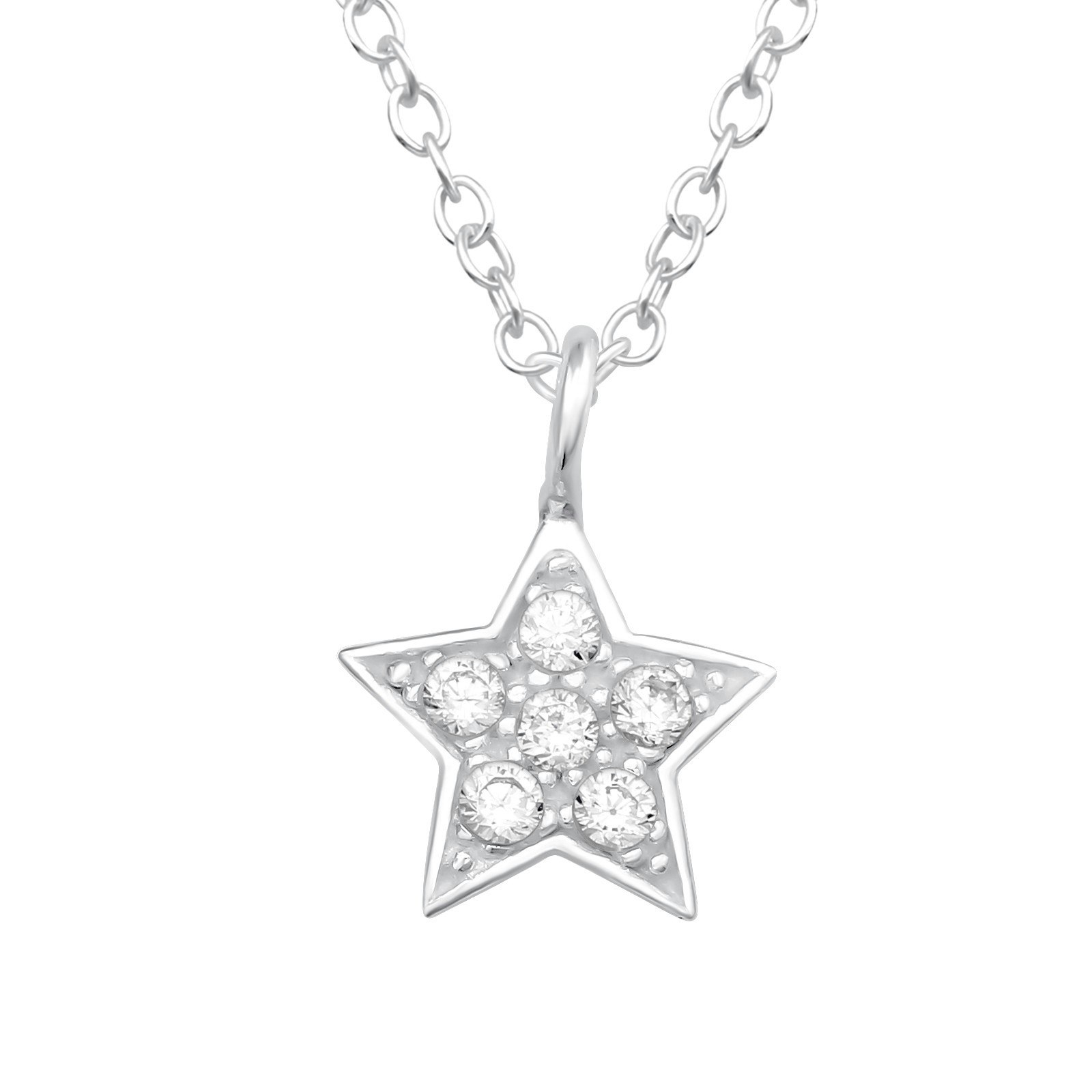 Barnhalsband Glittrande Stjärna - sött halsband till barn i äkta 925 sterling silver