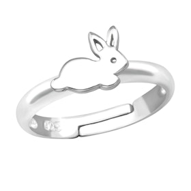 Barnring Kanin silver - söt ring till barn i äkta silver