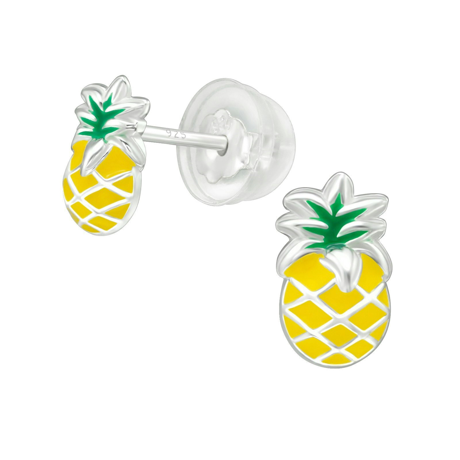Barnörhängen Ananas - söta Sweethearts örhängen till barn i äkta 925 sterling silver