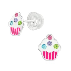 Barnörhängen Cupcake - söta örhängen till barn i äkta silver