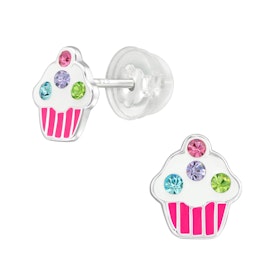 Barnörhängen Cupcake - söta örhängen till barn i äkta silver