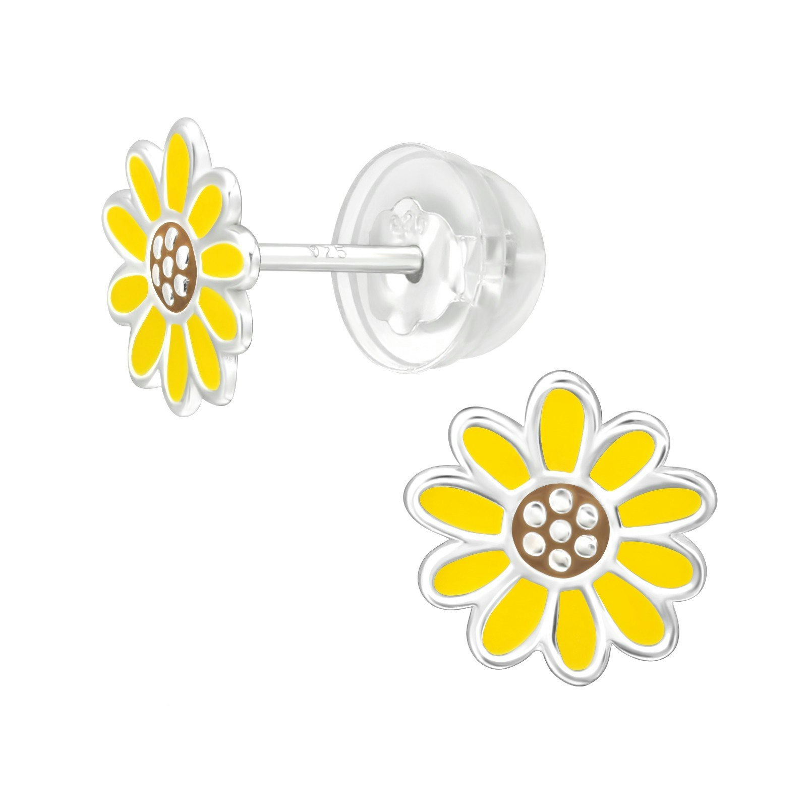 Barnörhängen Solrosor - söta Sweethearts örhängen till barn med blommor i äkta 925 sterling silver
