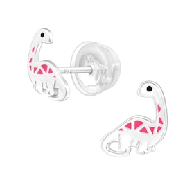Barnörhängen Dinosaurie rosa - örhängen barn i äkta silver