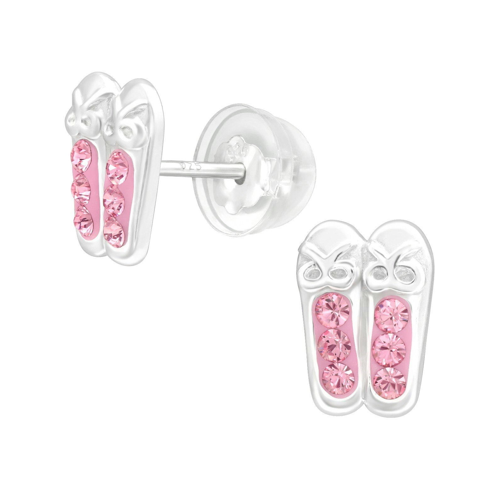 Barnörhängen Ballerinaskor - söta Sweethearts örhängen till barn i äkta 925 sterling silver