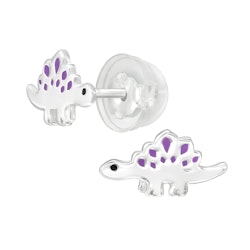 Barnörhängen Dinosaurie lila - örhängen barn i äkta silver