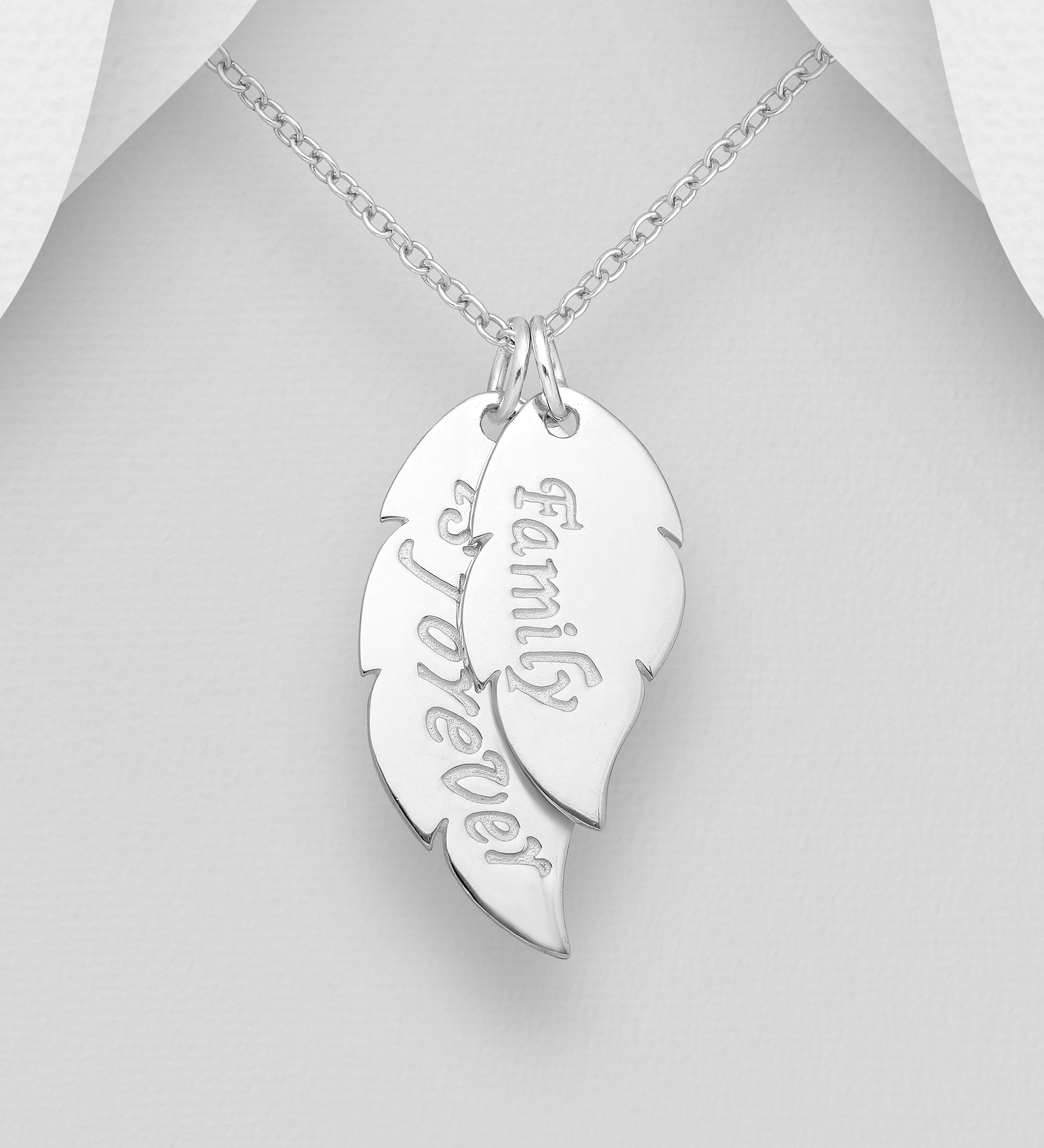 Sølvhalskæde Family is forever - ægte 925 sterling sølv