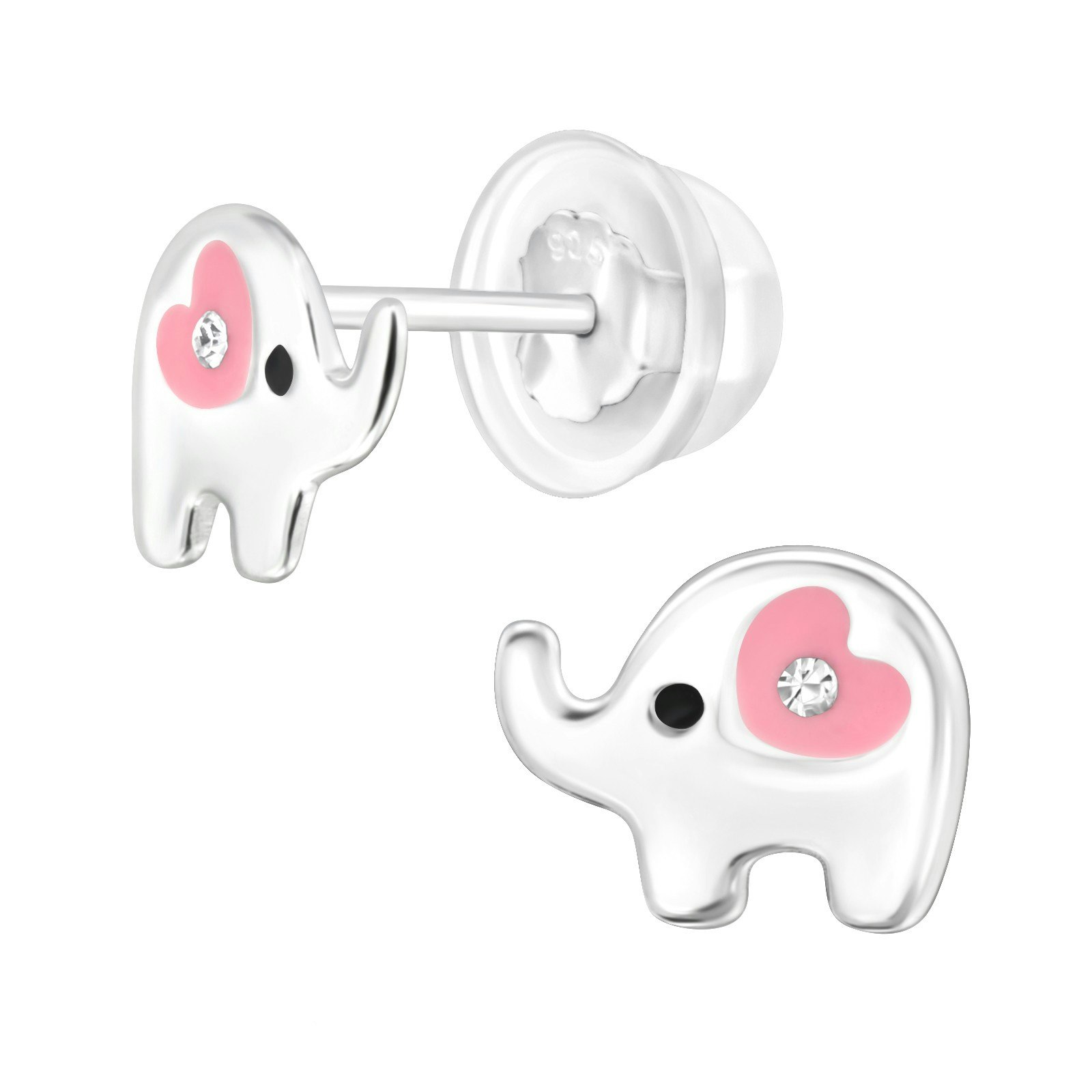 Barnörhängen Silverelefanter - söta örhängen till barn elefant i äkta 925 sterling silver