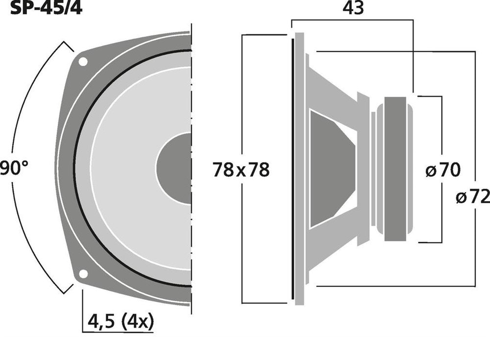 Monacor SP-45/8 3", 20Wrms, 8ohm