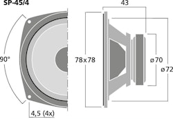 Monacor SP-45/8 3", 20Wrms, 8ohm