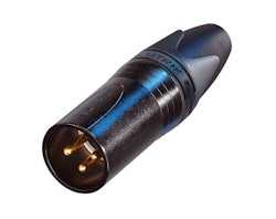 Neutrik  NC3MXX-B 3-polig XLR-sladdhane, guldpläterade kontakter. Svart