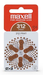 Maxell PR41 Hörapparatsbatteri 312/Brun 6-pack