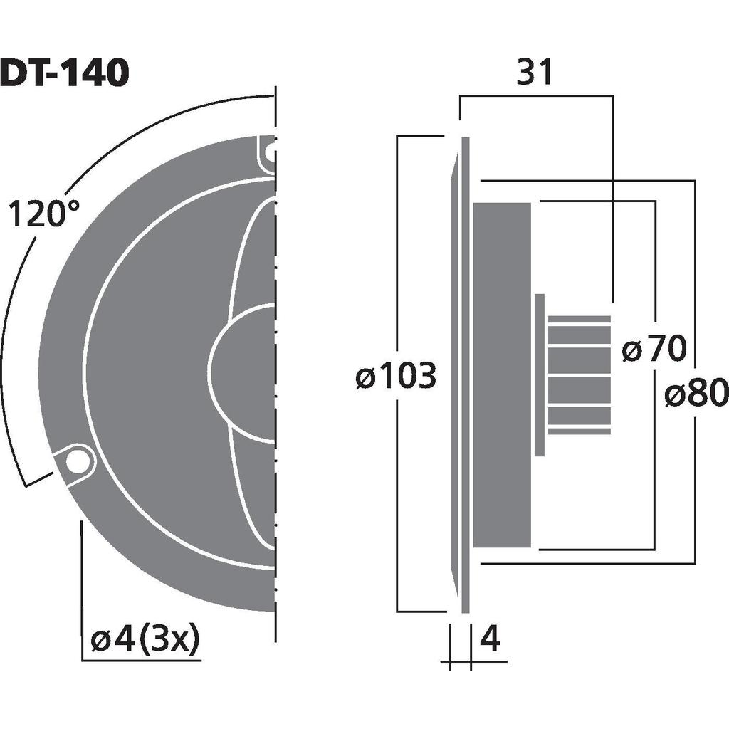 Monacor DT-140 1'' dome diskant