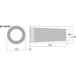 Monacor BR-100HP Basreflexrör 93mm
