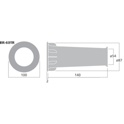 Monacor BR-60TR Basreflexrör 54mm