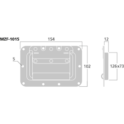 Monacor MZF-1015 Infällt Handtag