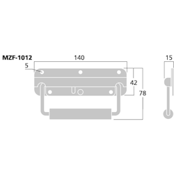 Monacor MZF-1012 Utanpå liggande Handtag