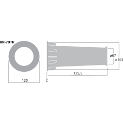 Monacor BR-70TR Basreflexrör 67mm