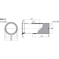 Monacor MBR-35 Basreflexrör 35mm