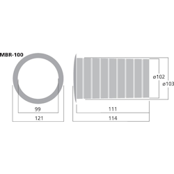 Monacor MBR-100 Basreflexrör 100mm