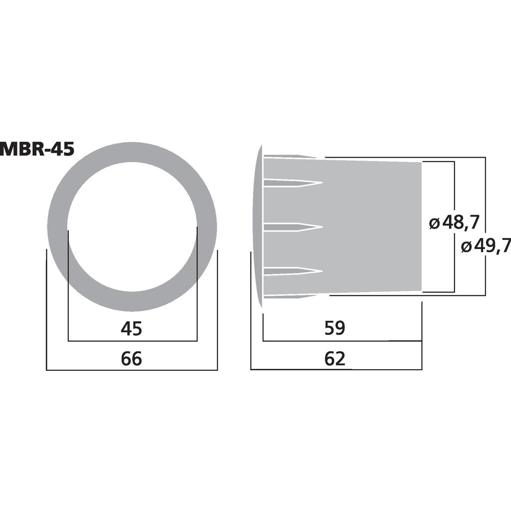 Monacor MBR-45 Basreflexrör 45mm