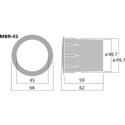 Monacor MBR-45 Basreflexrör 45mm