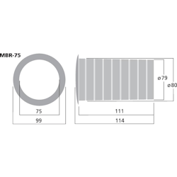 Monacor MBR-75 Basreflexrör 75mm