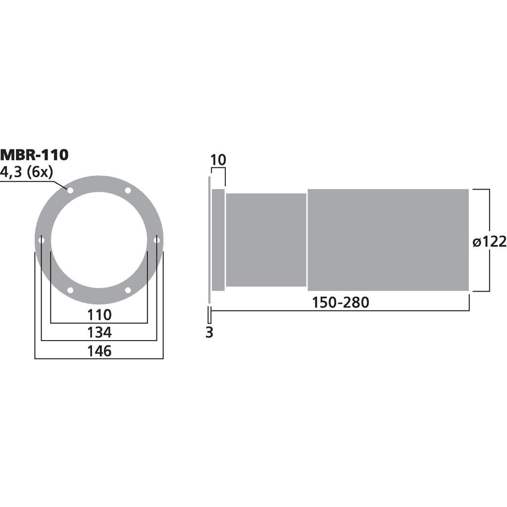 Monacor MBR-110 Basreflexrör 110mm
