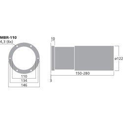 Monacor MBR-110 Basreflexrör 110mm