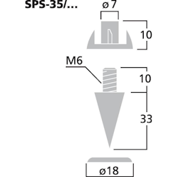 Monacor SPS-35/GO Högtalarspikes (4st/fp)