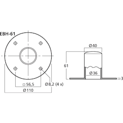 Monacor EBH-61 Stativbeslag