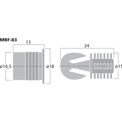 Monacor MBF-83 Gallerhållare (8st/fp)