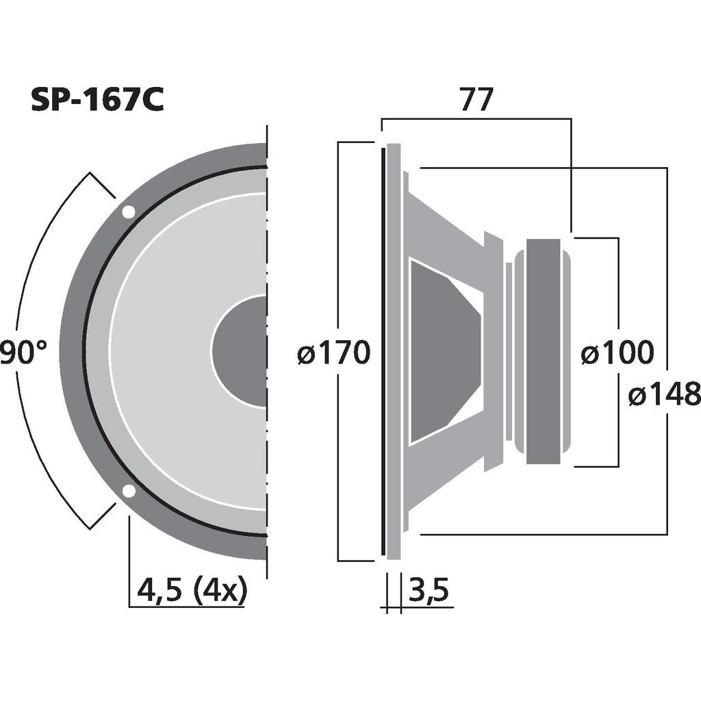 Monacor SP-167C 6 1/2'' bilwoofer