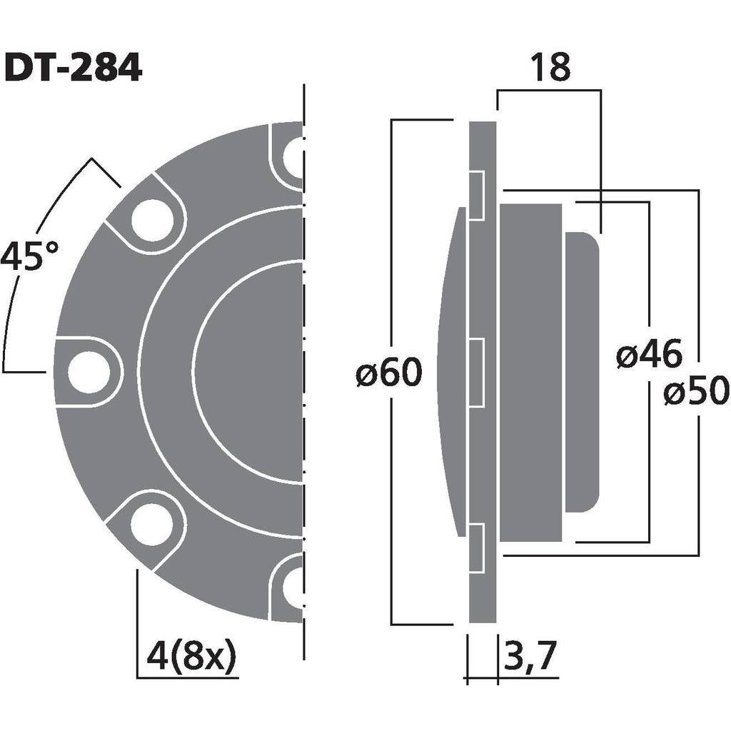 Monacor DT-284 Bildiskant (pris/par)