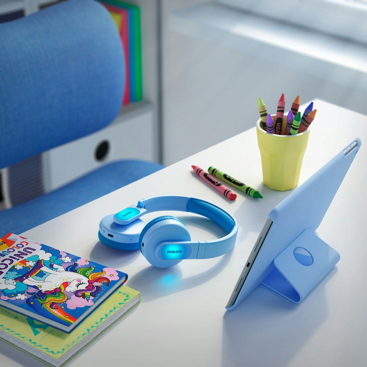 Philips TAK4206BL/00 Trådlösa On-ear-hörlurar för barn Blå