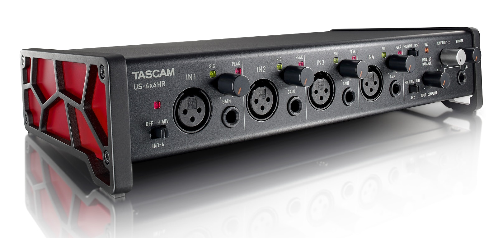 Tascam US-4X4HR USB Audio/MIDI Interface - 4 in 4 out