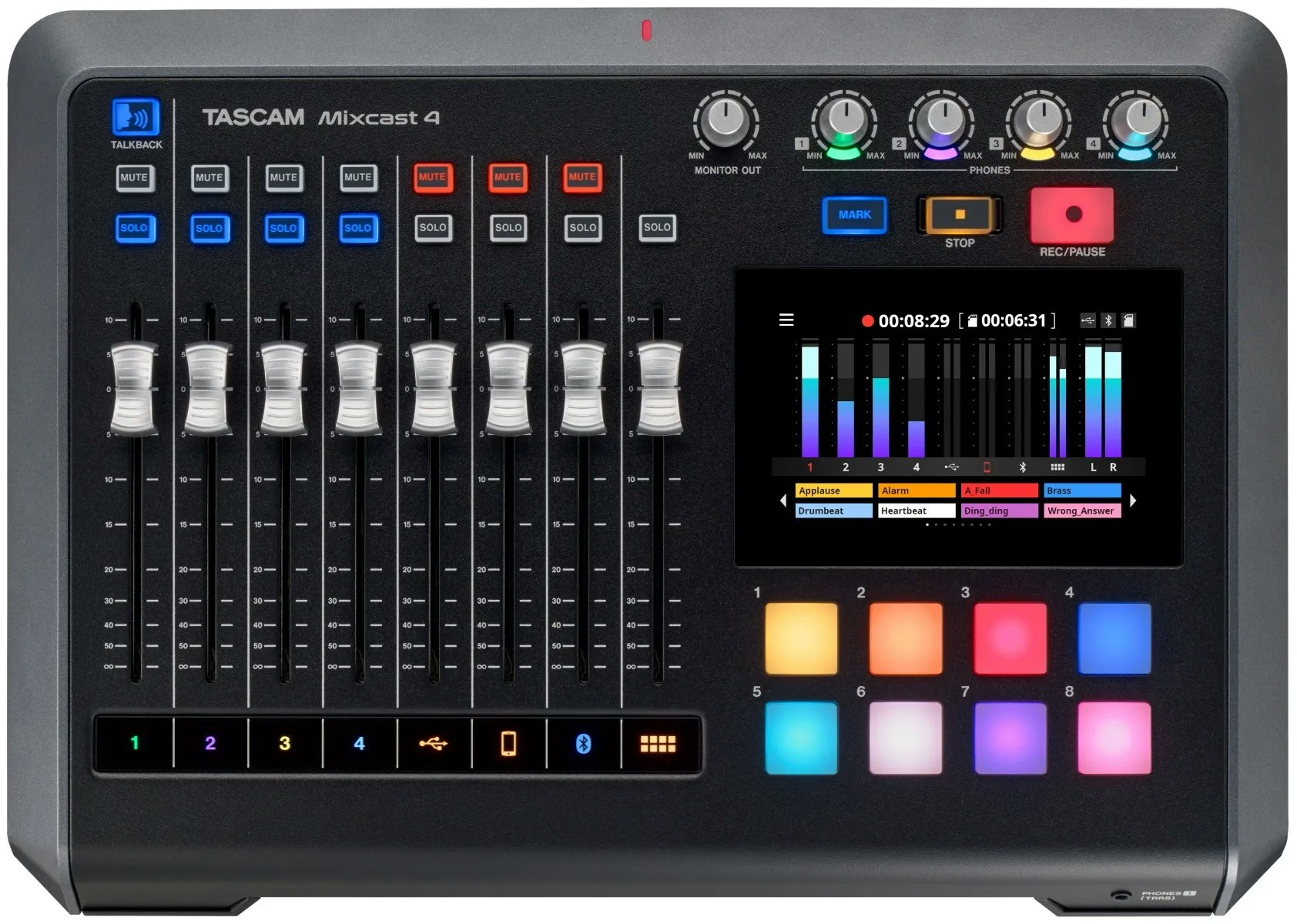 Tascam Mixcast 4 Podcast Mixer MTR USB Audio interface
