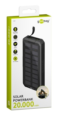 Goobay Outdoor Powerbank med solcell 20,000 mAh