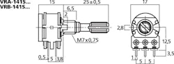 Monacor VRB-141S10 10Kohm, 0.2W, linjär