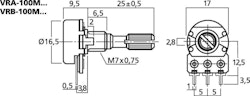 Monacor VRB-100M500 0.5Mohm, 0.2W, linjär