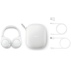 Philips TAH8506WT Trådlösa hörlurar, Brusreducering Pro, Elegant stil. Upp till 60 timmars speltid. Vita.