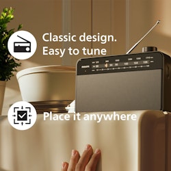 Philips Bärbar analog FM/MW-radio TAR2509. Nät- eller batteridriven.