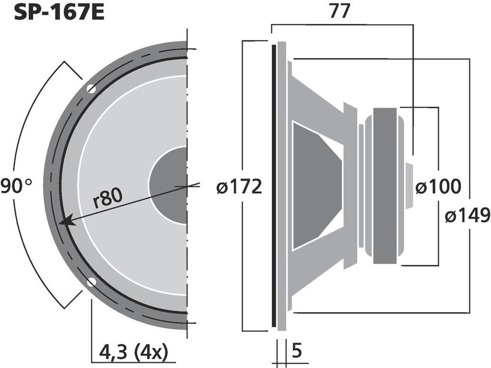 Monacor SP-167E 6½", 35Wrms, 4ohm