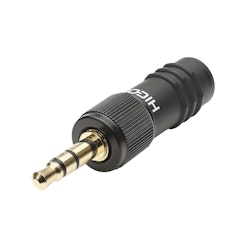 HICON HI-J35S-SCREW-M-jack (3,5 mm), 3-polig, metall-, löd-hankontakt, guldpläterade kontakt(er), rak, svart
