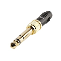 HICON Adapter | jack hane 6,3 mm stereo/Mini-jack hane 3,5 mm stereo rak, svart
