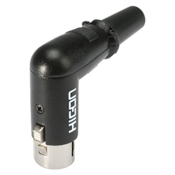 HICON HI-X3RF-M XLR, 3-polig, metall-, Lödhonkontakt, silverpläterade kontakt(er), vinklad, svart