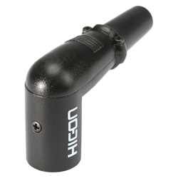 HICON HI-X3RM-M XLR, 3-polig, metall-, Lödhankontakt, silverpläterade kontakt(er), vinklad, svart