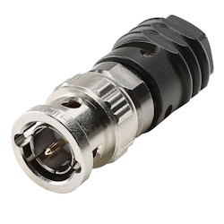 HICON BNC 0.8/3.7-6G-SM 6G-SDI hankontakt med skruvtyp, rak, Nickelpläterad / svart