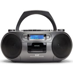 AIWA BBTC-660DAB/MG Radio med CD-spelare, Kassettband och Bluetooth Mörkgrå