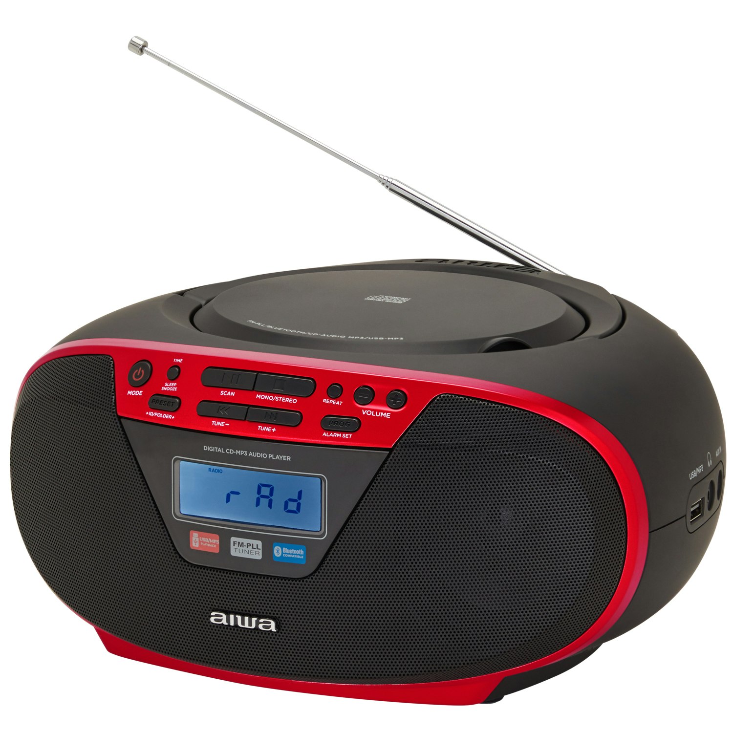 AIWA BBTU-400RD Radio med CD-spelare och Bluetooth Röd